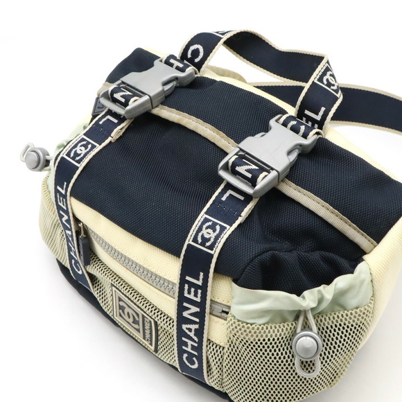 Chanel Sports Line Waist Bag Nylon Navy Blue - Picture 4 of 9